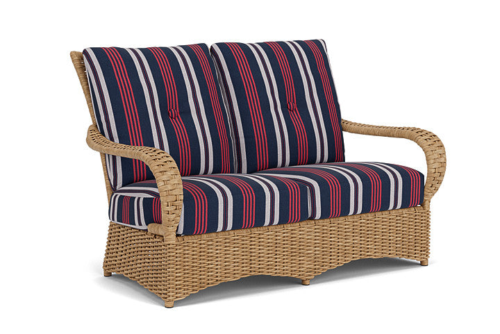 Lloyd Flanders - Magnolia Loveseat In Sandcastle Finish With Berkely Hall Navy Fabric - 3310501412063 view 1