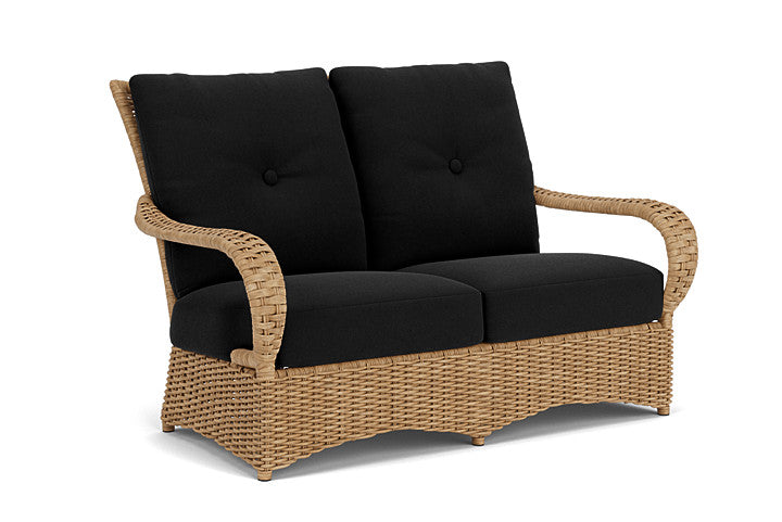 Lloyd Flanders - Magnolia Loveseat In Sandcastle Finish With Canvas Black Fabric - 331050141157 view 1