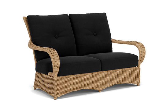 Lloyd Flanders - Magnolia Loveseat In Sandcastle Finish With Canvas Black Fabric - 331050141157 view 1