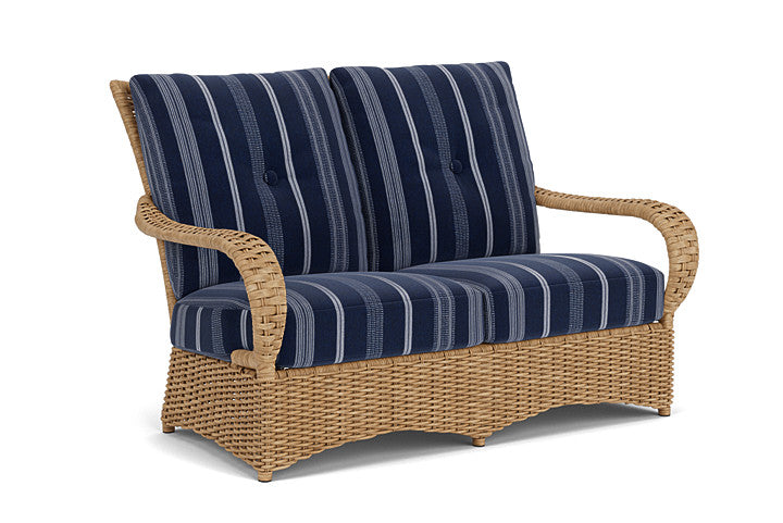 Lloyd Flanders - Magnolia Loveseat In Sandcastle Finish With Consider Indigo Fabric - 3310501411969 view 1