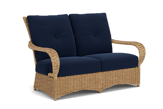 Lloyd Flanders - Magnolia Loveseat In Sandcastle Finish With Decorline Navy Fabric - 3310501412019 view 1