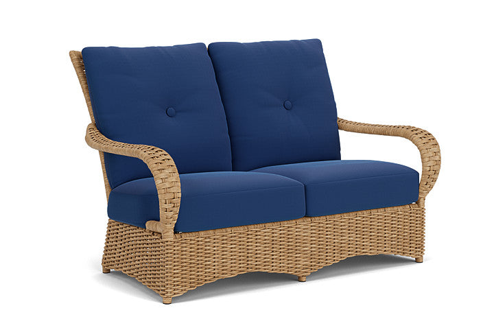 Lloyd Flanders - Magnolia Loveseat In Sandcastle Finish With Flagship Lapis Fabric - 3310501411813 view 1