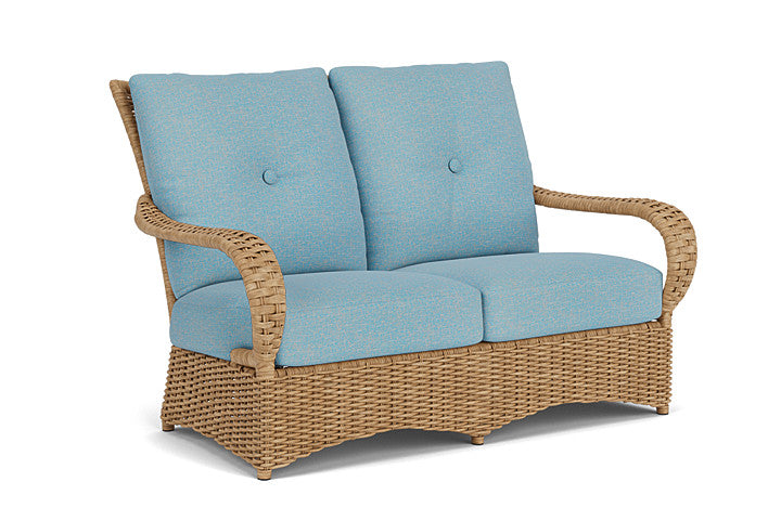 Lloyd Flanders - Magnolia Loveseat In Sandcastle Finish With Leeds Light Blue Fabric - 3310501412058 view 1