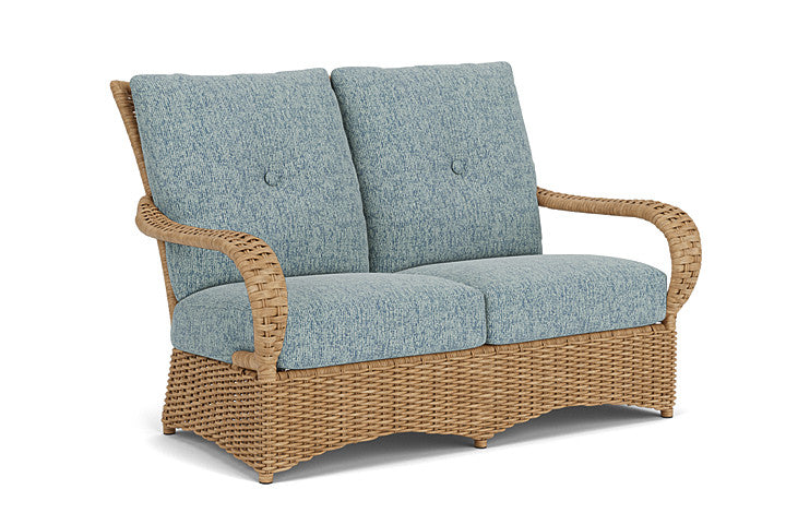 Lloyd Flanders - Magnolia Loveseat In Sandcastle Finish With Serene Ocean Fabric - 3310501412032 view 1