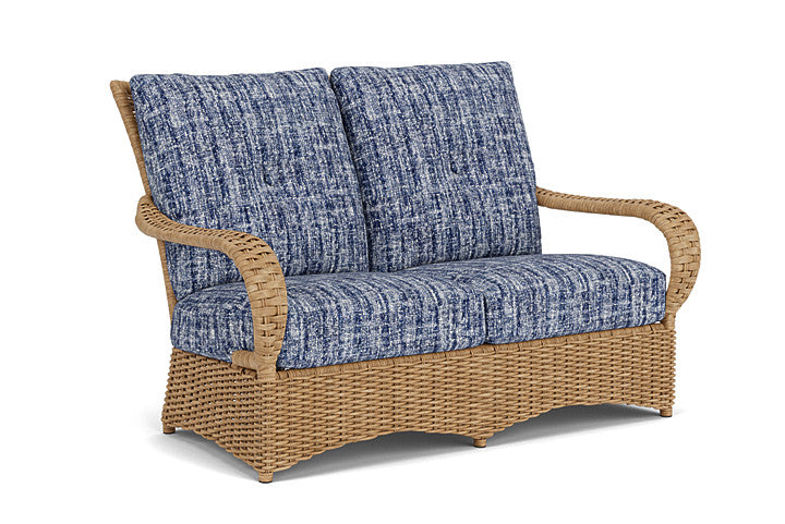 Lloyd Flanders - Magnolia Loveseat In Sandcastle Finish With Visions Cobalt Fabric - 331050141683 view 1