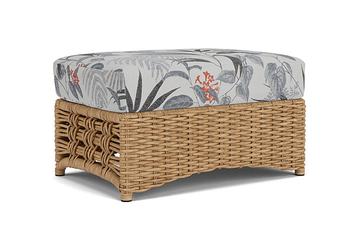 Lloyd Flanders - Magnolia Ottoman In Sandcastle Finish With Delicate Botanical Slate Fabric - 3310171412076 view 1
