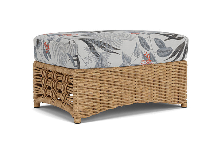 Lloyd Flanders - Magnolia Ottoman In Sandcastle Finish With Delicate Botanical Slate Fabric - 3310171412076 view 2
