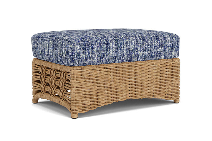 Lloyd Flanders - Magnolia Ottoman In Sandcastle Finish With Visions Cobalt Fabric - 331017141683 view 1