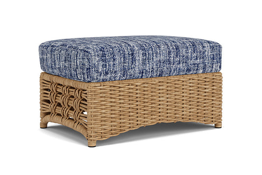 Lloyd Flanders - Magnolia Ottoman In Sandcastle Finish With Visions Cobalt Fabric - 331017141683 view 1