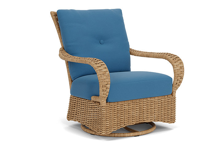 Lloyd Flanders - Magnolia Swivel Glider Lounge Chair In Sandcastle Finish With Bamboo Bay Sky Fabric - 3310911412007 view 1