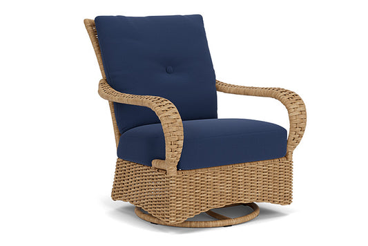 Lloyd Flanders - Magnolia Swivel Glider Lounge Chair In Sandcastle Finish With Beach Navy Fabric - 3310911412013 view 1