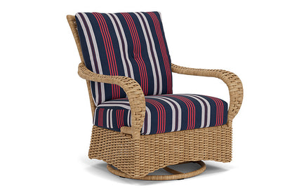 Lloyd Flanders - Magnolia Swivel Glider Lounge Chair In Sandcastle Finish With Berkely Hall Navy Fabric - 3310911412063 view 1