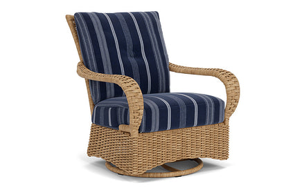 Lloyd Flanders - Magnolia Swivel Glider Lounge Chair In Sandcastle Finish With Consider Indigo Fabric - 3310911411969 view 1