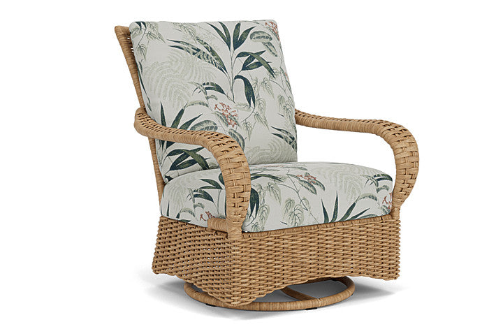 Lloyd Flanders - Magnolia Swivel Glider Lounge Chair In Sandcastle Finish With Delicate Botanical Sage Fabric - 3310911412075 view 1