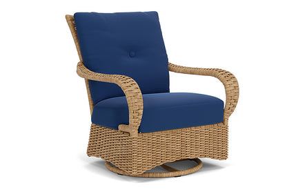 Lloyd Flanders - Magnolia Swivel Glider Lounge Chair In Sandcastle Finish With Flagship Lapis Fabric - 3310911411813 view 1