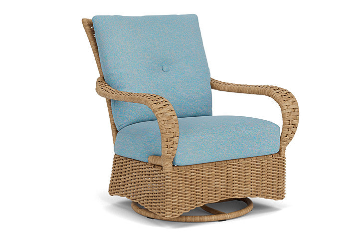 Lloyd Flanders - Magnolia Swivel Glider Lounge Chair In Sandcastle Finish With Leeds Light Blue Fabric - 3310911412058 view 1