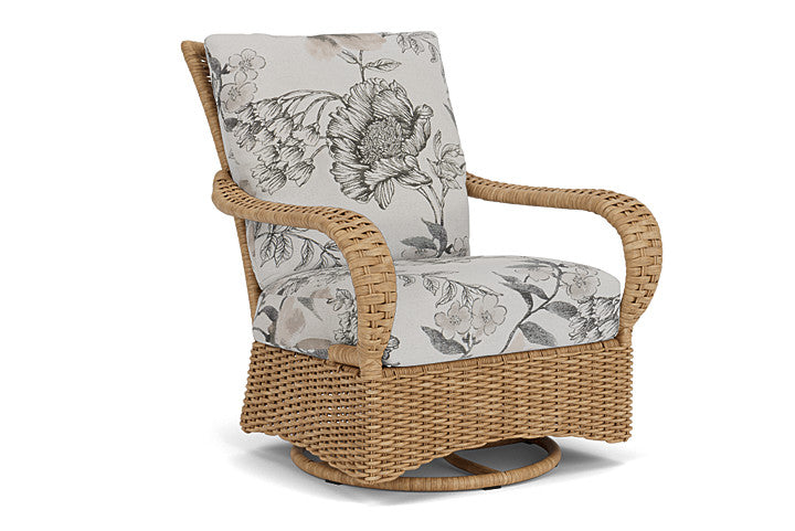 Lloyd Flanders - Magnolia Swivel Glider Lounge Chair In Sandcastle Finish With Serena Floral Dove Fabric - 3310911412077 view 1