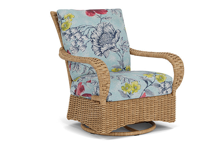 Lloyd Flanders - Magnolia Swivel Glider Lounge Chair In Sandcastle Finish With Serena Floral Meadow Fabric - 3310911412079 view 1