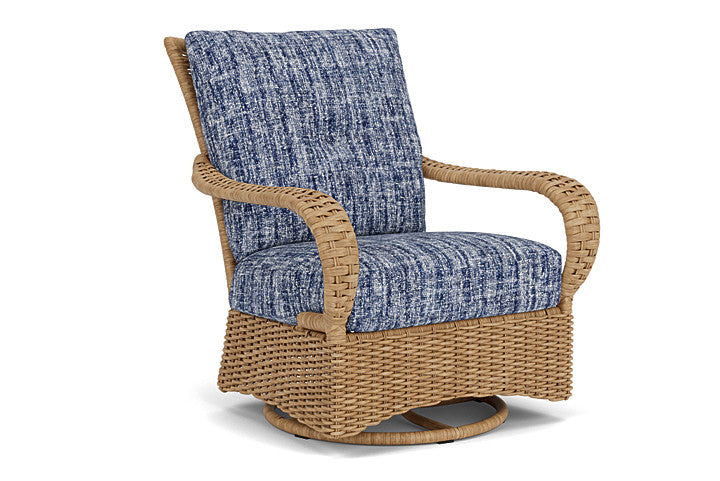 Lloyd Flanders - Magnolia Swivel Glider Lounge Chair In Sandcastle Finish With Visions Cobalt Fabric - 331091141683 view 1