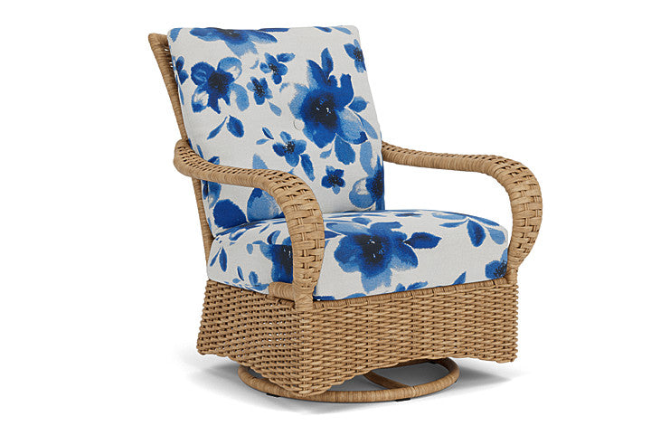 Lloyd Flanders - Magnolia Swivel Glider Lounge Chair In Sandcastle Finish With Watercolor Blossom Capri Fabric - 331091141672 view 1