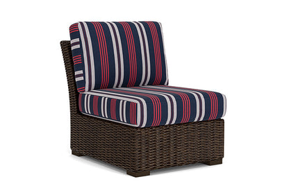 Lloyd Flanders - Mesa Armless Sectional In Pecan Finish With Berkely Hall Navy Fabric - 2980530862063 view 1