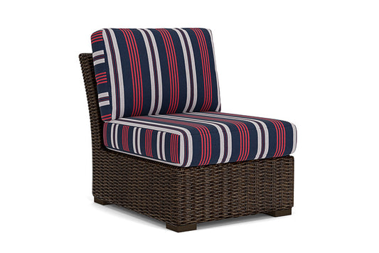 Lloyd Flanders - Mesa Armless Sectional In Pecan Finish With Berkely Hall Navy Fabric - 2980530862063 view 1