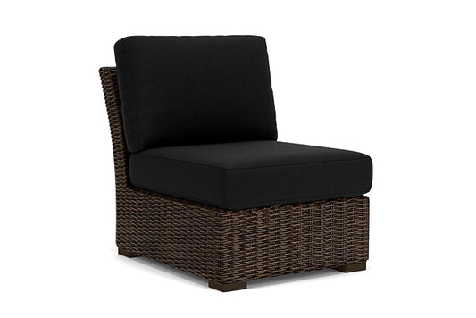 Lloyd Flanders - Mesa Armless Sectional In Pecan Finish With Canvas Black Fabric - 298053086157 view 1