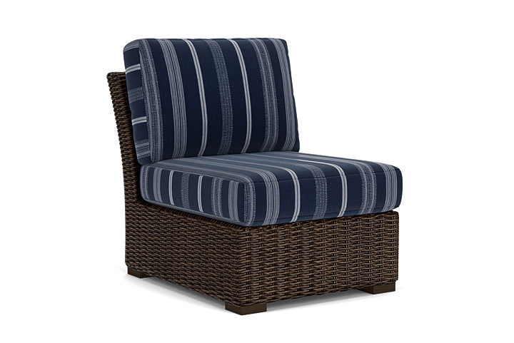 Lloyd Flanders - Mesa Armless Sectional In Pecan Finish With Consider Indigo Fabric - 2980530861969 view 1