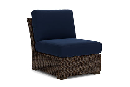Lloyd Flanders - Mesa Armless Sectional In Pecan Finish With Decorline Navy Fabric - 2980530862019 view 1