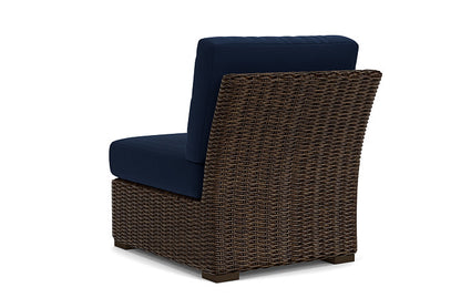 Lloyd Flanders - Mesa Armless Sectional In Pecan Finish With Decorline Navy Fabric - 2980530862019 view 2