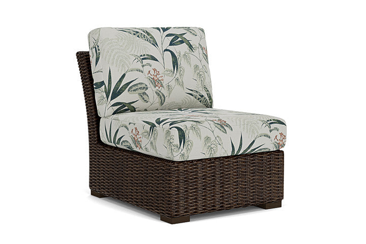 Lloyd Flanders - Mesa Armless Sectional In Pecan Finish With Delicate Botanical Sage Fabric - 2980530862075 view 1