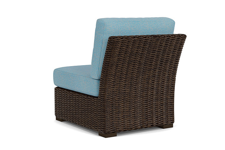 Lloyd Flanders - Mesa Armless Sectional In Pecan Finish With Leeds Light Blue Fabric - 2980530862058 view 2
