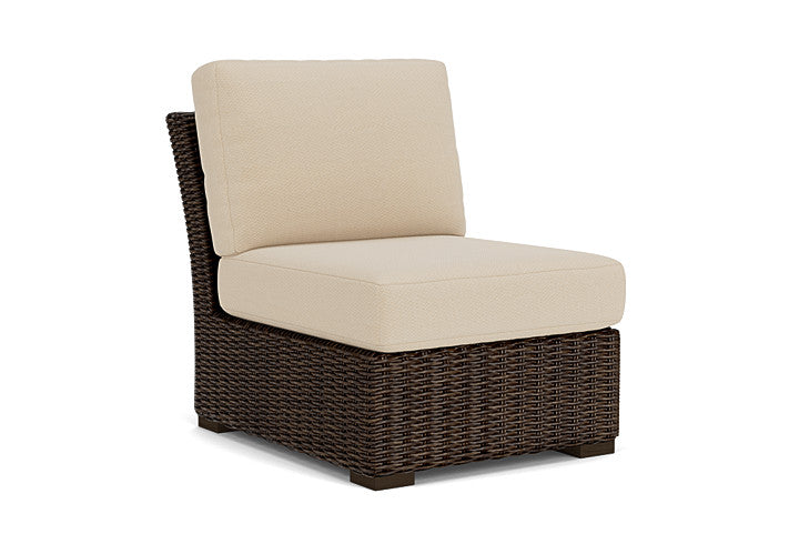 Lloyd Flanders - Mesa Armless Sectional In Pecan Finish With Raindrop Almond Fabric - 2980530862055 view 1