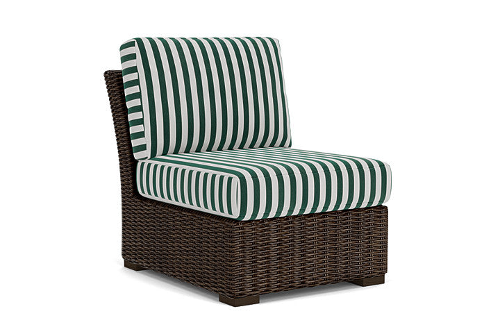 Lloyd Flanders - Mesa Armless Sectional In Pecan Finish With Safari/White Stripe Fabric - 298053086269 view 1