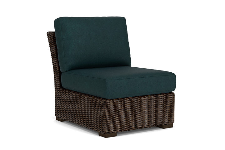 Lloyd Flanders - Mesa Armless Sectional In Pecan Finish With Sandberg Lagoon Fabric - 2980530862039 view 1