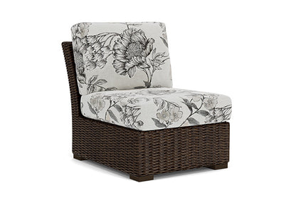 Lloyd Flanders - Mesa Armless Sectional In Pecan Finish With Serena Floral Dove Fabric - 2980530862077 view 1