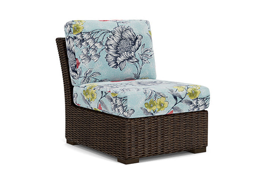 Lloyd Flanders - Mesa Armless Sectional In Pecan Finish With Serena Floral Meadow Fabric - 2980530862079 view 1
