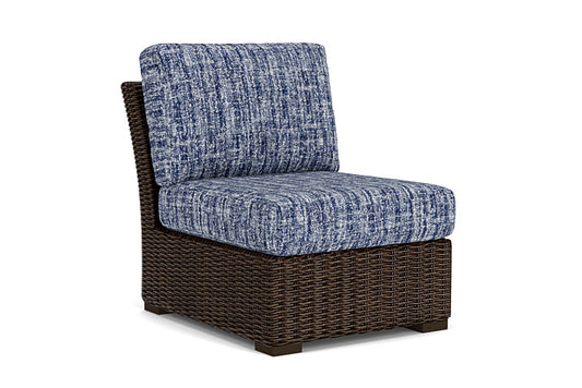 Lloyd Flanders - Mesa Armless Sectional In Pecan Finish With Visions Cobalt Fabric - 298053086683 view 1