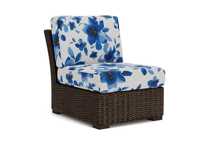 Lloyd Flanders - Mesa Armless Sectional In Pecan Finish With Watercolor Blossom Capri Fabric - 298053086672 view 1
