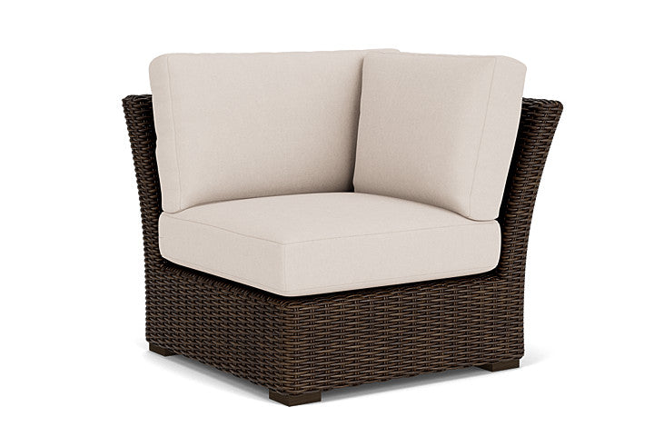 Lloyd Flanders - Mesa Corner Sectional In Pecan Finish With Canvas Birds Eye Fabric - 298054086937 view 1