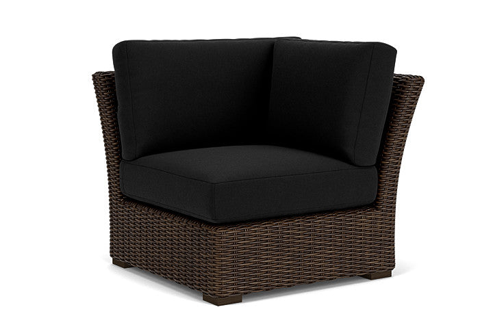Lloyd Flanders - Mesa Corner Sectional In Pecan Finish With Canvas Black Fabric - 298054086157 view 1