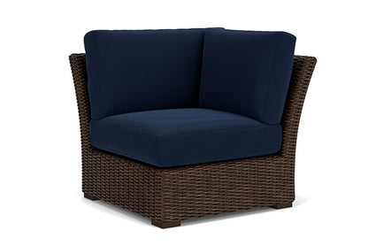 Lloyd Flanders - Mesa Corner Sectional In Pecan Finish With Decorline Navy Fabric - 2980540862019 view 1