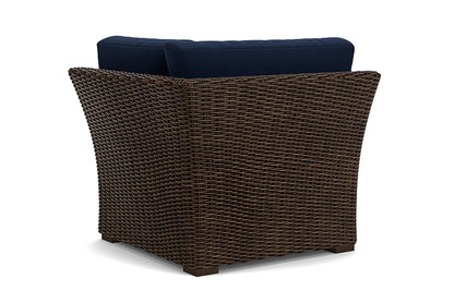 Lloyd Flanders - Mesa Corner Sectional In Pecan Finish With Decorline Navy Fabric - 2980540862019 view 2