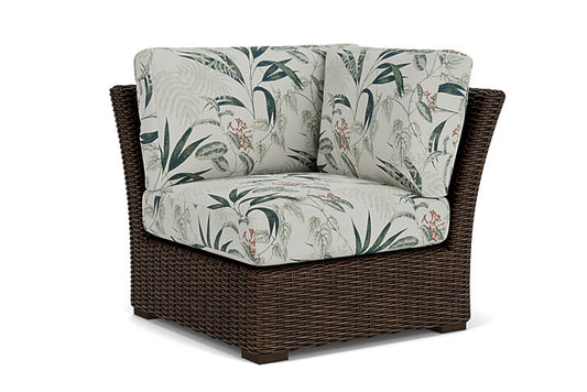 Lloyd Flanders - Mesa Corner Sectional In Pecan Finish With Delicate Botanical Sage Fabric - 2980540862075 view 1