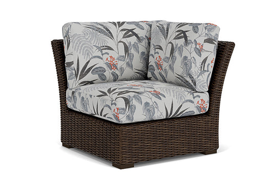 Lloyd Flanders - Mesa Corner Sectional In Pecan Finish With Delicate Botanical Slate Fabric - 2980540862076 view 1
