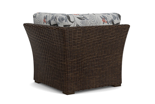 Lloyd Flanders - Mesa Corner Sectional In Pecan Finish With Delicate Botanical Slate Fabric - 2980540862076 view 2