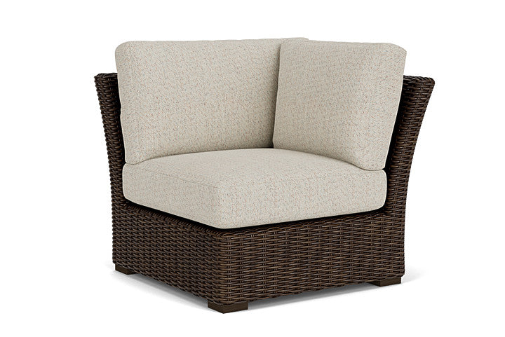 Lloyd Flanders - Mesa Corner Sectional In Pecan Finish With Knotty Mineral Fabric - 2980540862046 view 1