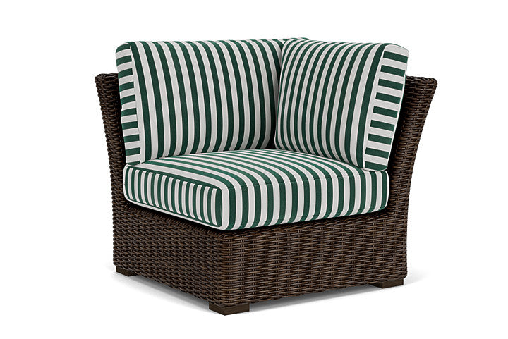 Lloyd Flanders - Mesa Corner Sectional In Pecan Finish With Safari/White Stripe Fabric - 298054086269 view 1