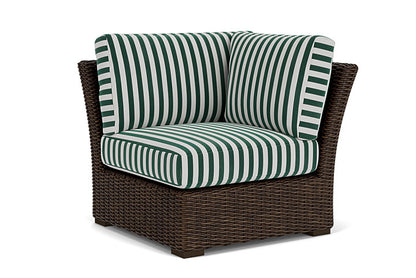 Lloyd Flanders - Mesa Corner Sectional In Pecan Finish With Safari/White Stripe Fabric - 298054086269 view 1