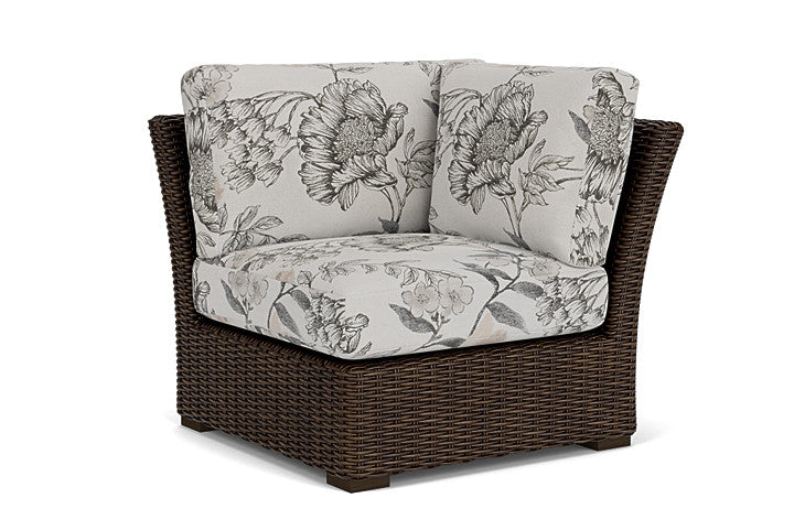 Lloyd Flanders - Mesa Corner Sectional In Pecan Finish With Serena Floral Dove Fabric - 2980540862077 view 1